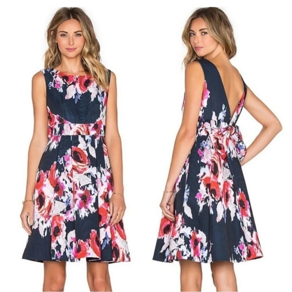 Kate Spade Floral Back Bow Fit & Flare Dress